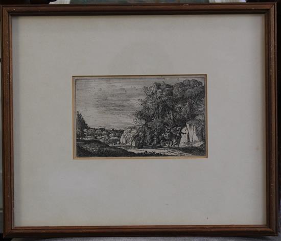 Claude Lorrain (1600-1682) The Flight into Egypt, 4 x 6.75in.